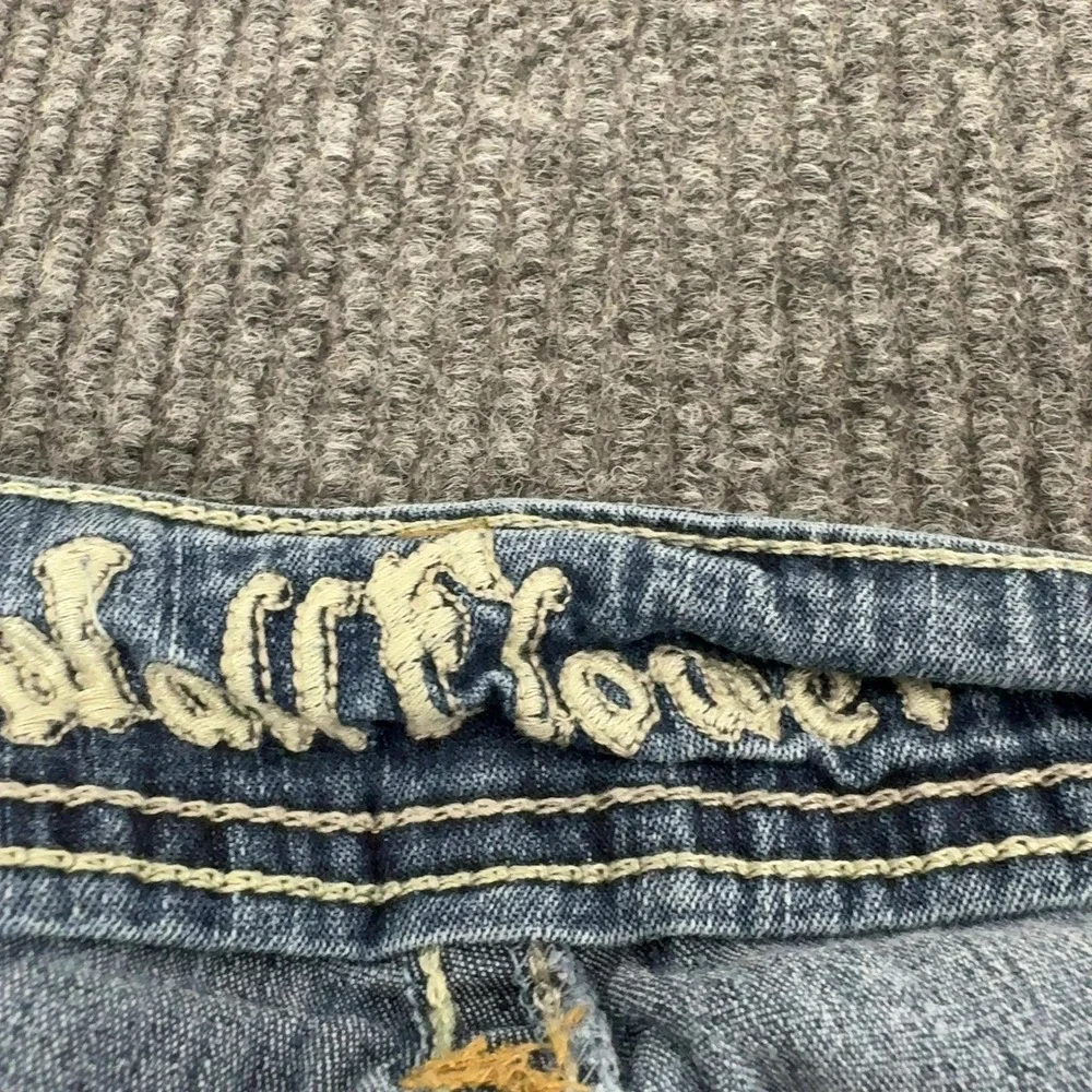 Wallflower Jeans Women 3 Blue Ramie Blend Bootcut Embroidered Low Rise Y2K Style